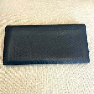 Dunhill Long Wallet black bifold, leather folding long card holder w/coin pocket
